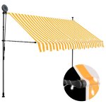 Vidaxl auvent manuel rtractable avec led 300 cm blanc et orange