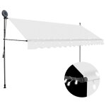 Vidaxl auvent manuel rtractable avec led 400 cm crme