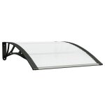 Vidaxl auvent de porte noir et transparent 100x75 cm polycarbonate