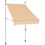 Vidaxl auvent rétractable manuel 100 cm rayures oranges et blanches Vidaxl auvent rétractable manuel 100 cm rayures oranges et blanches
