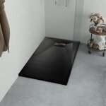 Vidaxl bac de douche smc noir 90 x 90 cm