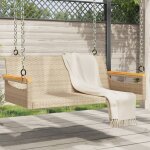 Vidaxl balancelle beige 109x62x40 cm r�sine tress�e
