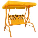 Vidaxl balancelle pour enfants jaune 115x75x110 cm tissu