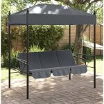 Vidaxl balancelle de jardin avec auvent gris fonc acier
