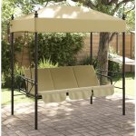 Vidaxl balancelle de jardin avec auvent sable acier