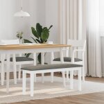 Vidaxl banc 110 cm blanc bois massif caoutchouc