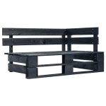 Vidaxl banc d'angle palette de jardin bois noir Vidaxl banc d'angle palette de jardin bois noir