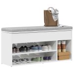 Vidaxl banc a chaussures blanc brillant 102x30, 5x45 cm bois ingnierie