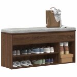 Vidaxl banc a chaussures chne marron 102x30, 5x45 cm bois d'ingnierie