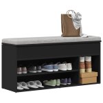 Vidaxl banc a chaussures noir 102x30, 5x45 cm bois d'ingnierie
