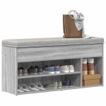 Vidaxl banc a chaussures sonoma gris 102x30, 5x45 cm bois d'ing�nierie