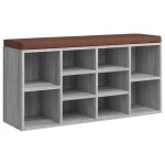 Vidaxl banc a chaussures sonoma gris 103x30x48 cm bois d'ingnierie