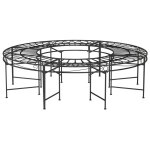 Vidaxl banc circulaire tour d'arbre �160 cm noir acier