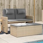 Vidaxl banc inclinable de jardin avec coussins beige résine tressée Vidaxl banc inclinable de jardin avec coussins beige résine tressée