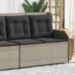 Vidaxl banc inclinable de jardin et coussins gris clair rsine tresse