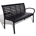 Vidaxl banc de jardin 125 cm acier et wpc noir
