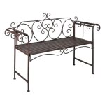Vidaxl banc de jardin 132 cm acier antique marron