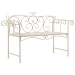Vidaxl banc de jardin 132 cm mtal antique blanc