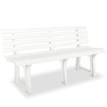 Vidaxl banc de jardin 145, 5 cm plastique blanc