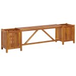 Vidaxl banc de jardin avec 2 jardinires 150x30x40 cm bois d'acacia