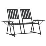 Vidaxl banc de jardin 2 places 165 cm noir acier Vidaxl banc de jardin 2 places 165 cm noir acier