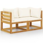 Vidaxl banc de jardin a 2 places avec coussins blanc crme