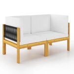 Vidaxl banc de jardin a 2 places avec coussins bois d'acacia massif