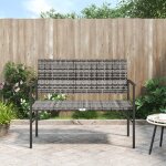 Vidaxl banc de jardin a 2 places gris r�sine tress�e