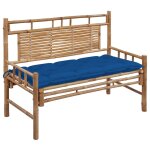 Vidaxl banc de jardin avec coussin 120 cm bambou