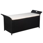 Vidaxl banc de jardin avec coussin 138 cm rsine tresse noir