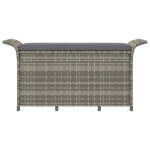 Vidaxl banc de jardin avec coussin gris 116x46x57 cm résine tressée Vidaxl banc de jardin avec coussin gris 116x46x57 cm résine tressée
