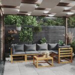 Vidaxl banc de jardin avec coussins gris r�sine tress�e