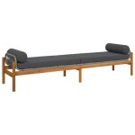 Vidaxl banc de jardin avec coussin gris rsine tresse acacia