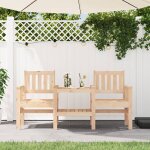 Vidaxl banc de jardin avec table 2 places bois de pin massif