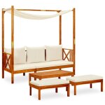 Vidaxl banc de jardin avec table et repose - pieds bois d'acacia solide