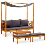 Vidaxl banc de jardin avec table et repose - pieds bois d'acacia solide