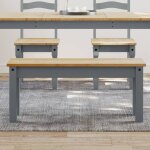 Vidaxl banc a manger panama gris 105x30x45 cm bois massif de pin