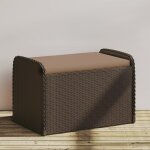 Vidaxl banc de rangement et coussin marron 80x51x52 cm r�sine tress�e