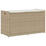 Vidaxl banc de rangement ext�rieur coussin beige 100 cm r�sine tress�e