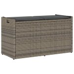 Vidaxl banc de rangement ext�rieur coussin gris 100 cm r�sine tress�e