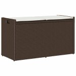Vidaxl banc de rangement extrieur coussin marron 100cm rsine tresse