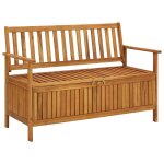 Vidaxl banc de rangement de jardin 120 cm bois d'acacia solide