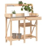 Vidaxl banc de rempotage avec �tag�res bois massif de sapin