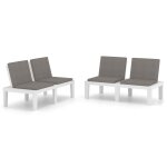 Vidaxl bancs de salon de jardin avec coussins 2 pcs plastique blanc