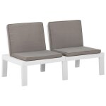 Vidaxl banc de salon de jardin avec coussin plastique blanc