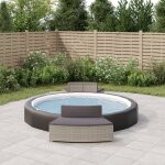Vidaxl bancs de spa avec coussins lot de 2 gris rsine tresse