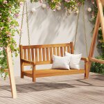 Vidaxl banc suspendu 2 places 110x56x58 cm en bois massif d'acacia