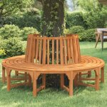 Vidaxl banc de tour d'arbre rond �208 cm bois massif eucalyptus