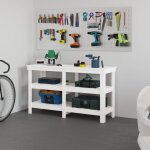 Vidaxl banc de travail blanc 142, 5x50x80 cm bois de pin massif