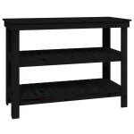 Vidaxl banc de travail noir 110, 5x50x80 cm bois de pin massif